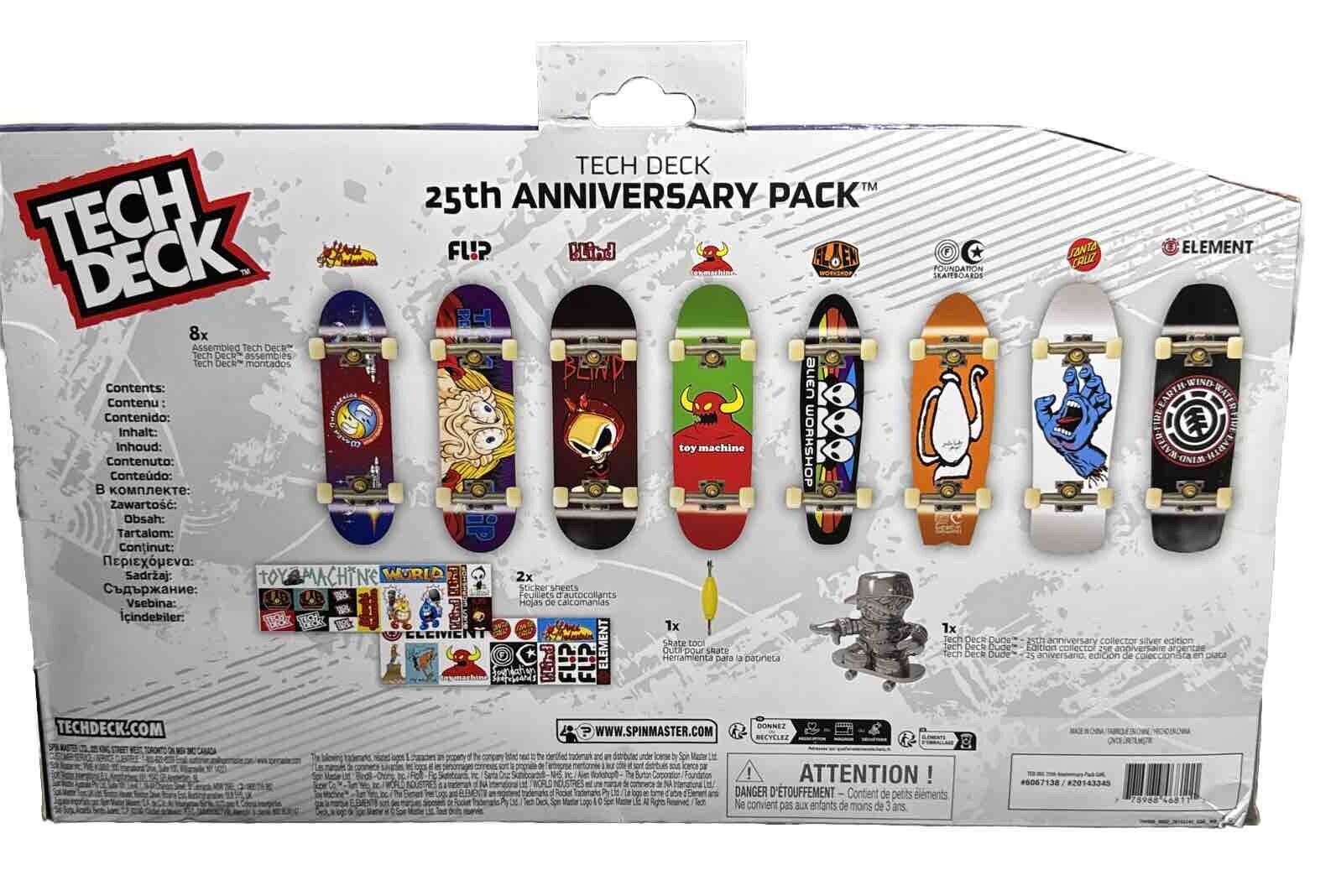 TECH DECK 25th Anniversary Pack 8 Fingerboards Silver Dude Limited Edition Tech Deck - фотография #2