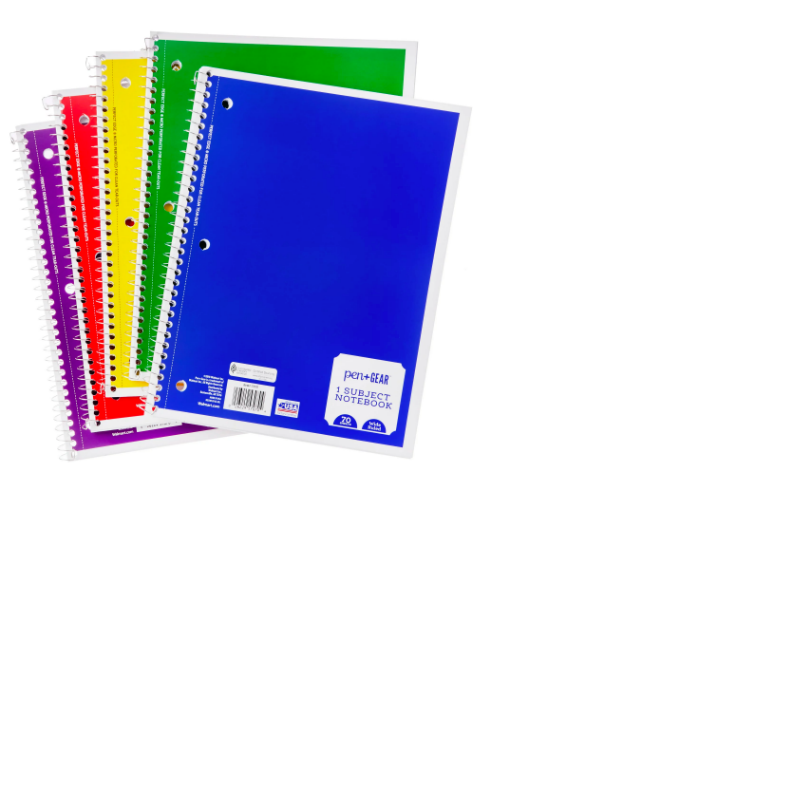 Pen + Gear 1 Subject Spiral Notebook Wide Ruled 70 Sheets Assorted Colors 4 PACK Pen+Gear 026229570704 - фотография #9
