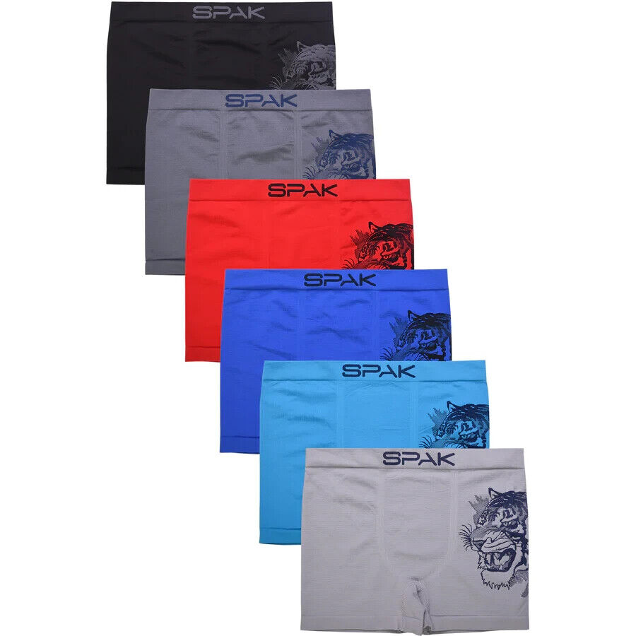 Lot 6 Pack Mens Microfiber Boxer Briefs Underwear Compression Stretch #MSP020 SPAK - фотография #3