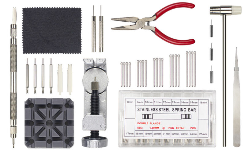 Wacth Repair Kit Bracelet Link Pin Remover Back Case Opener Watch Pess Set Tool Zistel 450-W - фотография #2