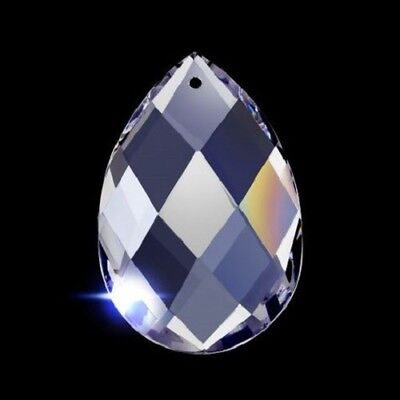 5 Clear Lead Crystal Diamond Cut 38mm Teardrop Chandelier Crystals Без бренда