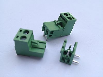 100 pcs Angle 2pin/way 5.08mm Screw Terminal Block Connector Green Plugable Type CY Does Not Apply - фотография #3