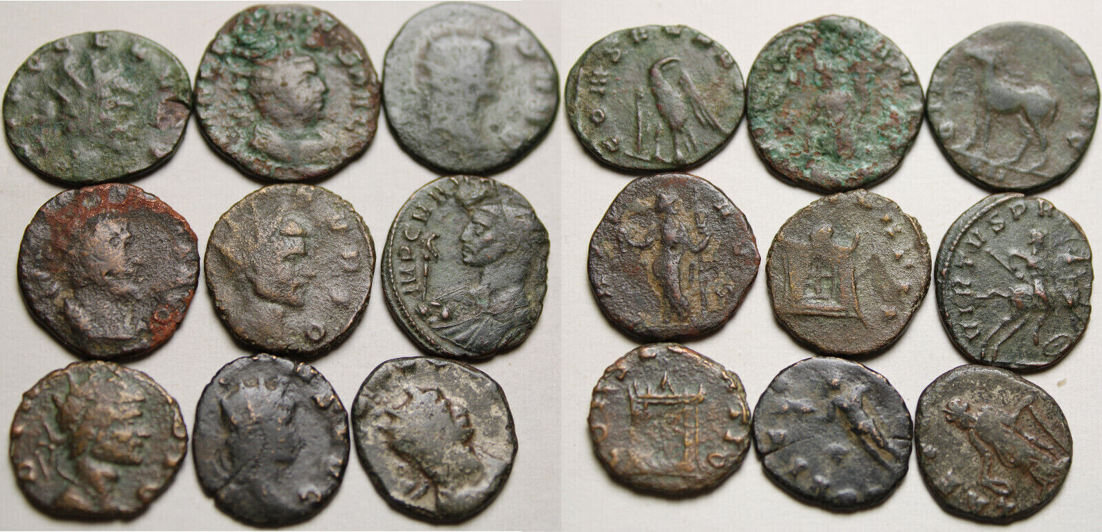 Lot of 9 Genuine Ancient Roman coins Probus Claudius Gallienus Valerian Tetricus Без бренда