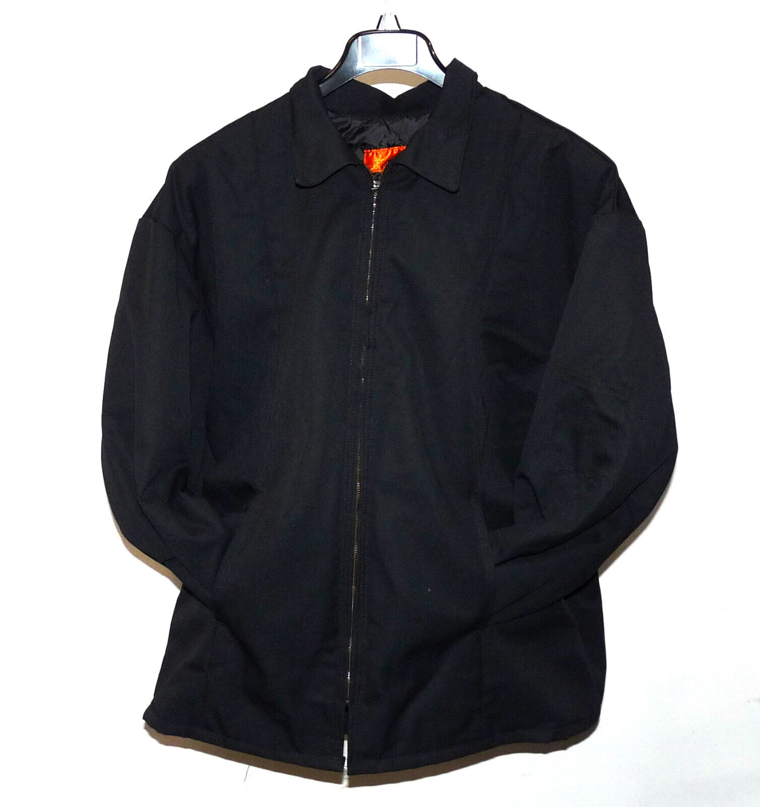 Mens Red Kap XL Work Jacket Perma-Lined Panel Coat Uniform Black Cotton Blend Red Kap