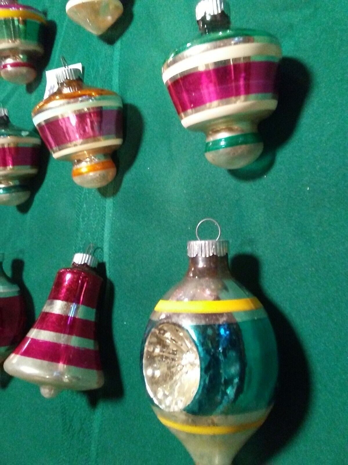 Lot of 12 Vtg Glass Double Indent Lantern Atomic Christmas Ornaments Shiny Brite Shiny Brite - фотография #7