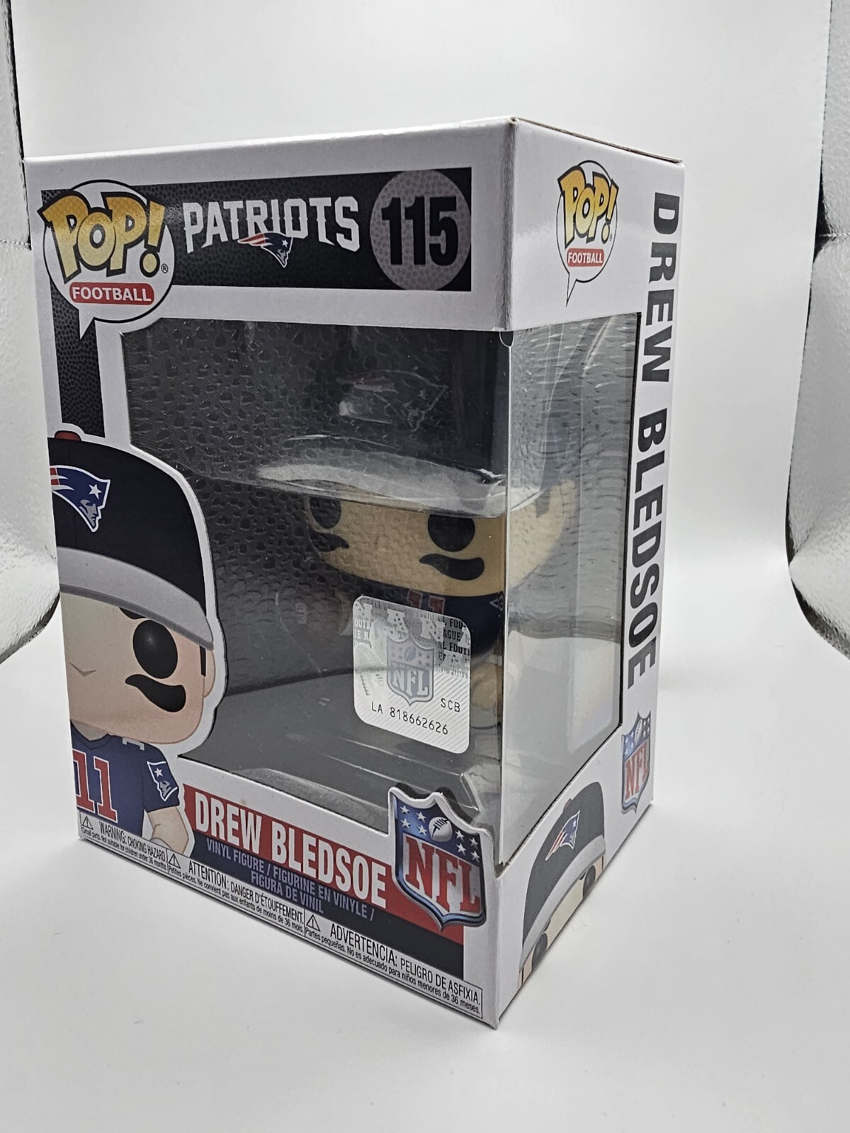 Drew Bledsoe Funko Pop! # 115 and 1993 Classic  C3 Gem MT 10 # 7 Patriots Card Funko 57406 - фотография #2