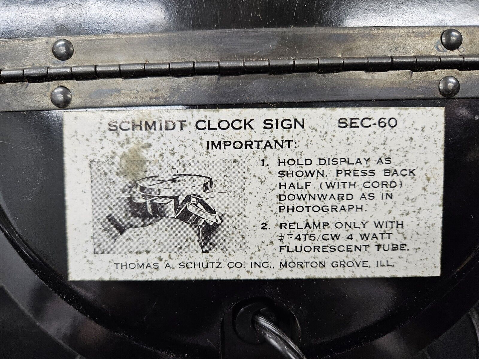 Vintage Schmidt’s Light Beer Edge Lighted Clock -New old Stock-Original Box Schmidt’s - фотография #11