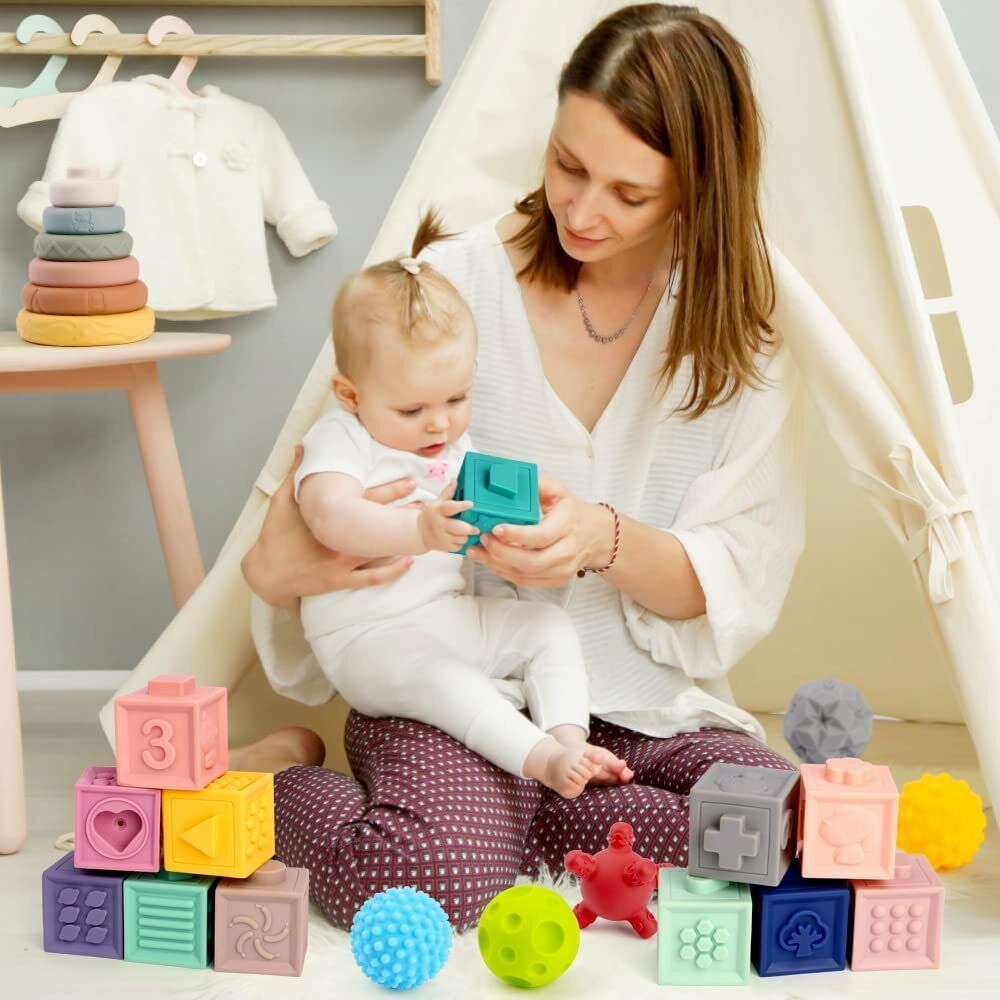 Soft Stacking Blocks for Baby Montessori Sensory Infant Bath Toys for Toddler Mini Tudou does not apply - фотография #5