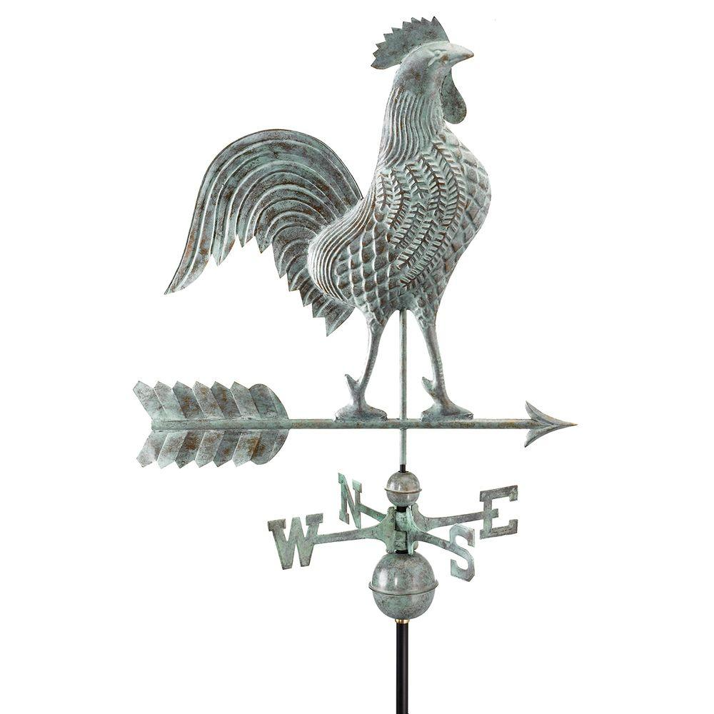 Beautiful 3-d extra large ROOSTER Weathervane ,POLISHED,ANTIQUED OR SEMI WEATHER AA STATUARY & WEATHERVANE