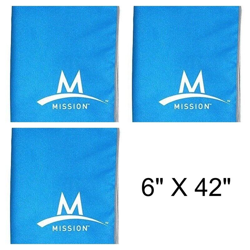 3 Mission Original Cooling Towel Evaporative Cool Technology BLUE 6" X 42" Mission 107101