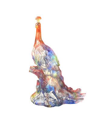 High Quality Chinese Crystal Glass Mix Color Peacock Statue WK2197 Без бренда - фотография #5