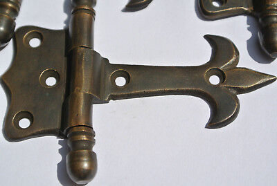 4 solid Brass DOOR small hinges vintage age antique style restoration heavy 3" B Без бренда - фотография #5
