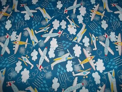 Handmade Lot of 2 Cotton Crib Sheet/Airplanes/Blue/Dark Blue Handmade - фотография #2