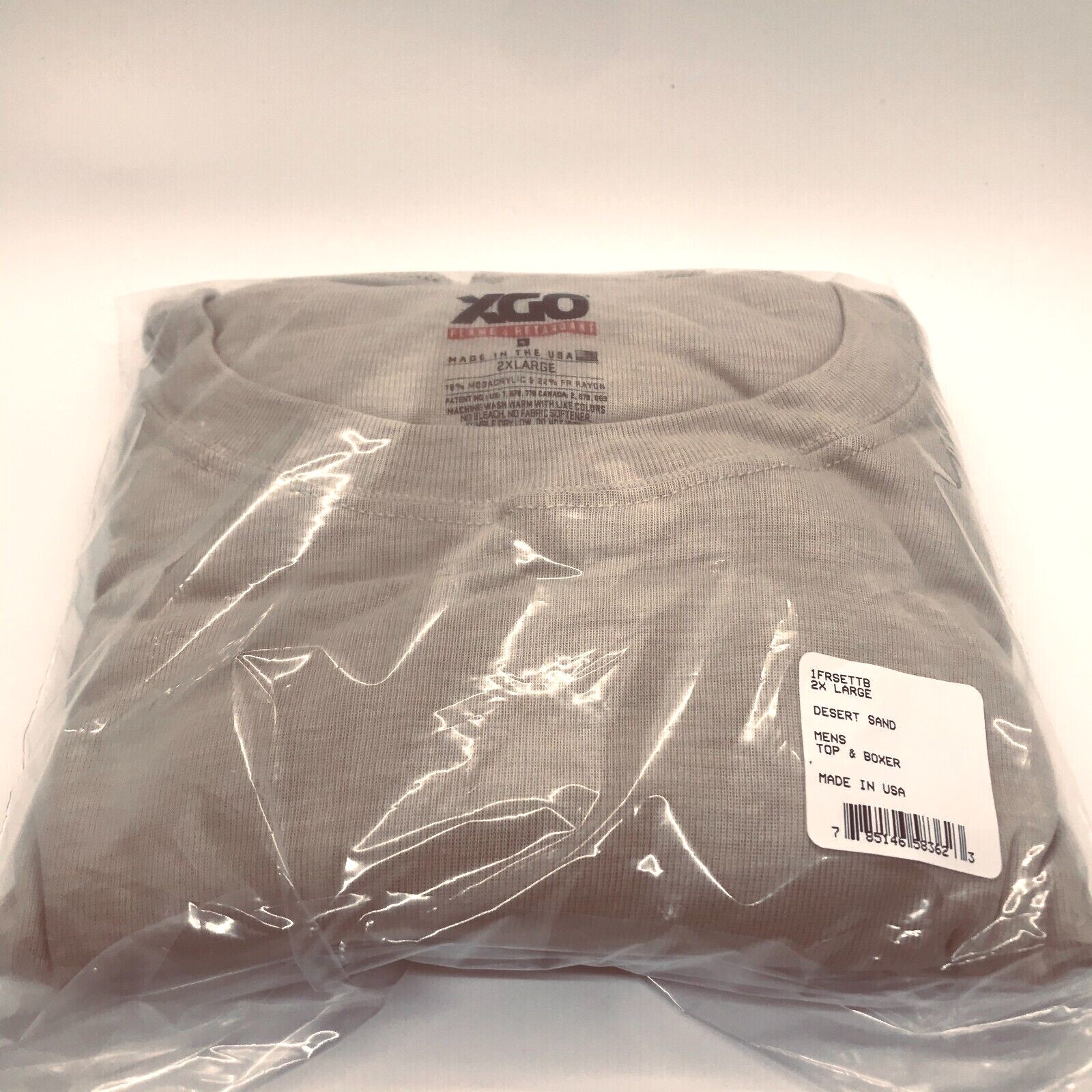 Military XGO Flame Retardant T-Shirt  &  Boxers Combo  Size: 2XL  XGO