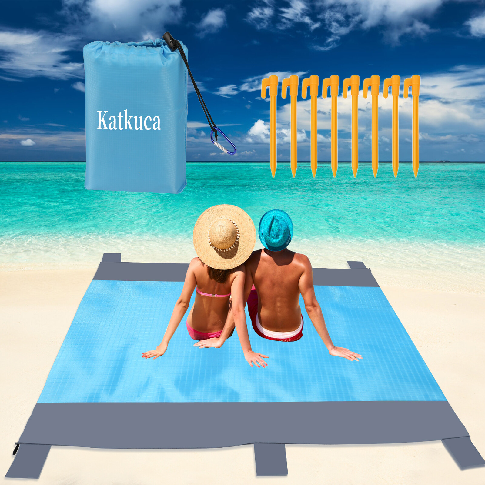 Beach Mat Picnic Pad 108x85" Outdoor Waterproof Pocket Sandproof Camping Travel VECELO