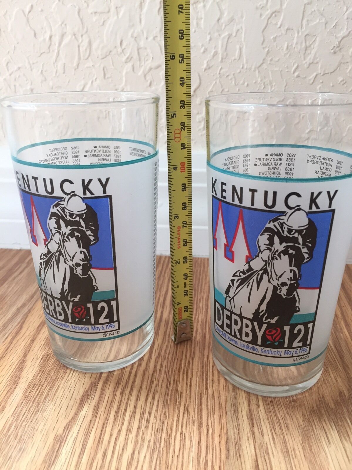 Kentucky Derby Official Glass 121 Running May 6 1995 Set Of 2 Без бренда - фотография #2