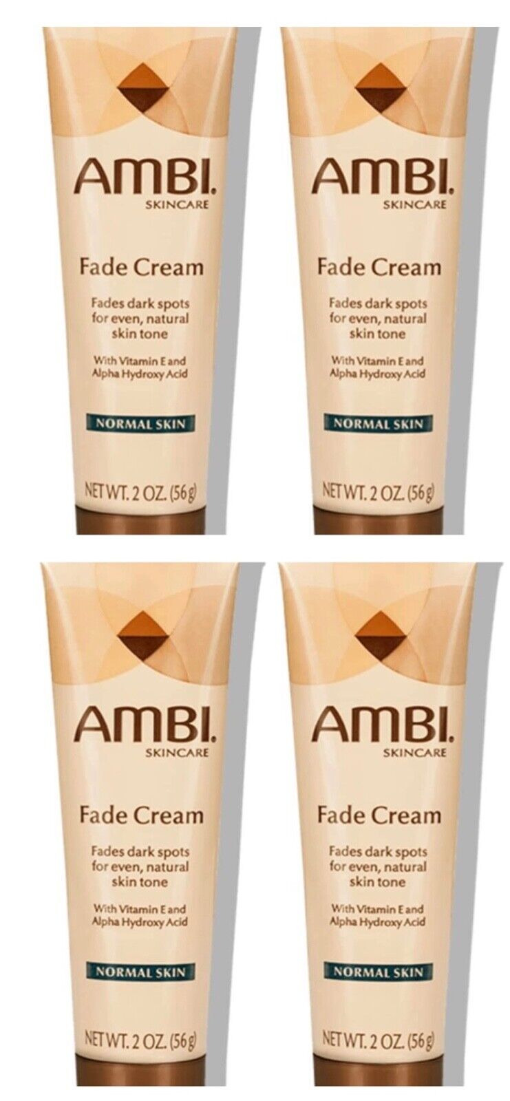 4-PACK NEW Ambi Fade Cream Normal Skin Lightener Dark Spot Bleacher 2oz EX12/23+ Ambi NA