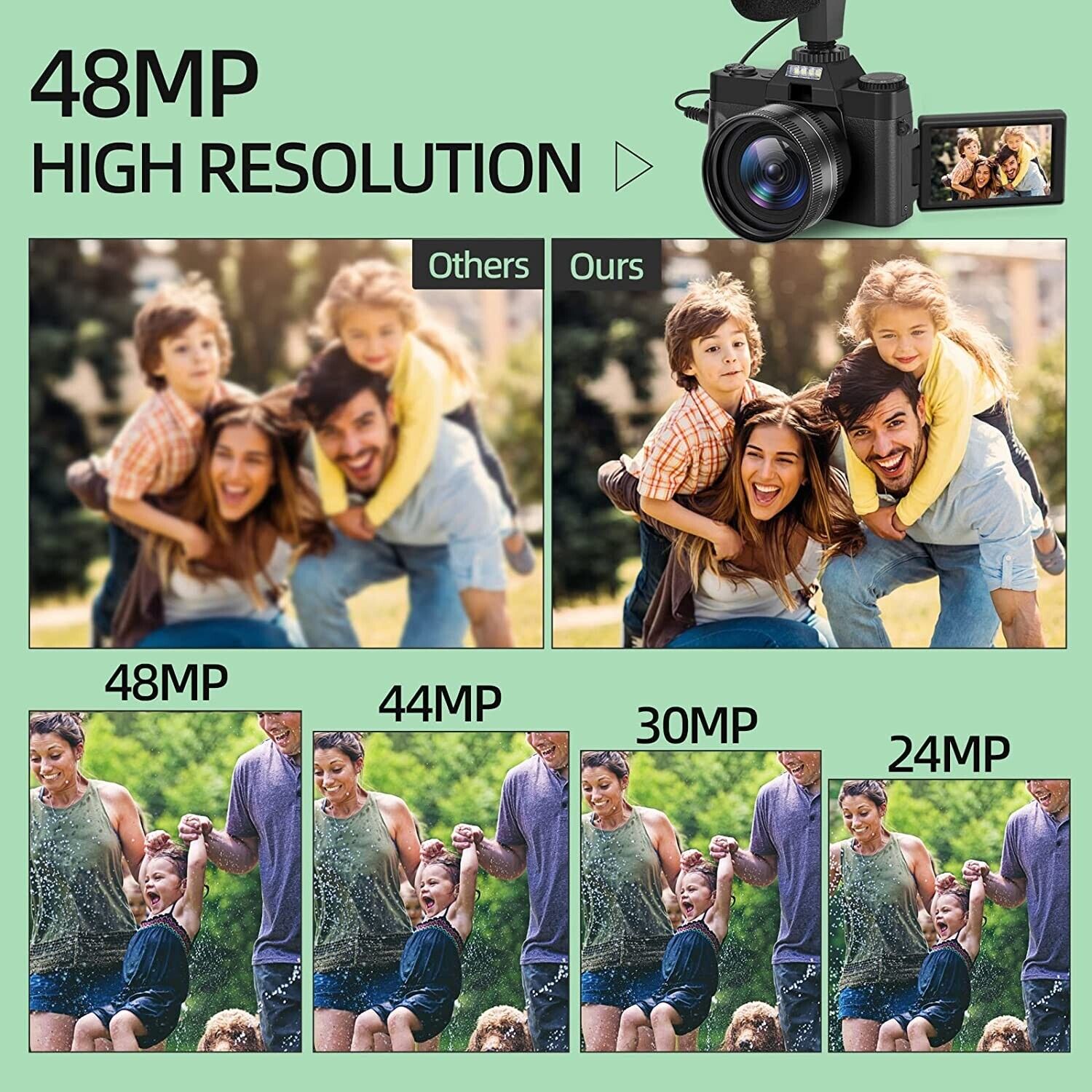 4K digital camera for YouTube 3.0 "48MP video recording with 16x digital zoom NBD Nbro - фотография #2