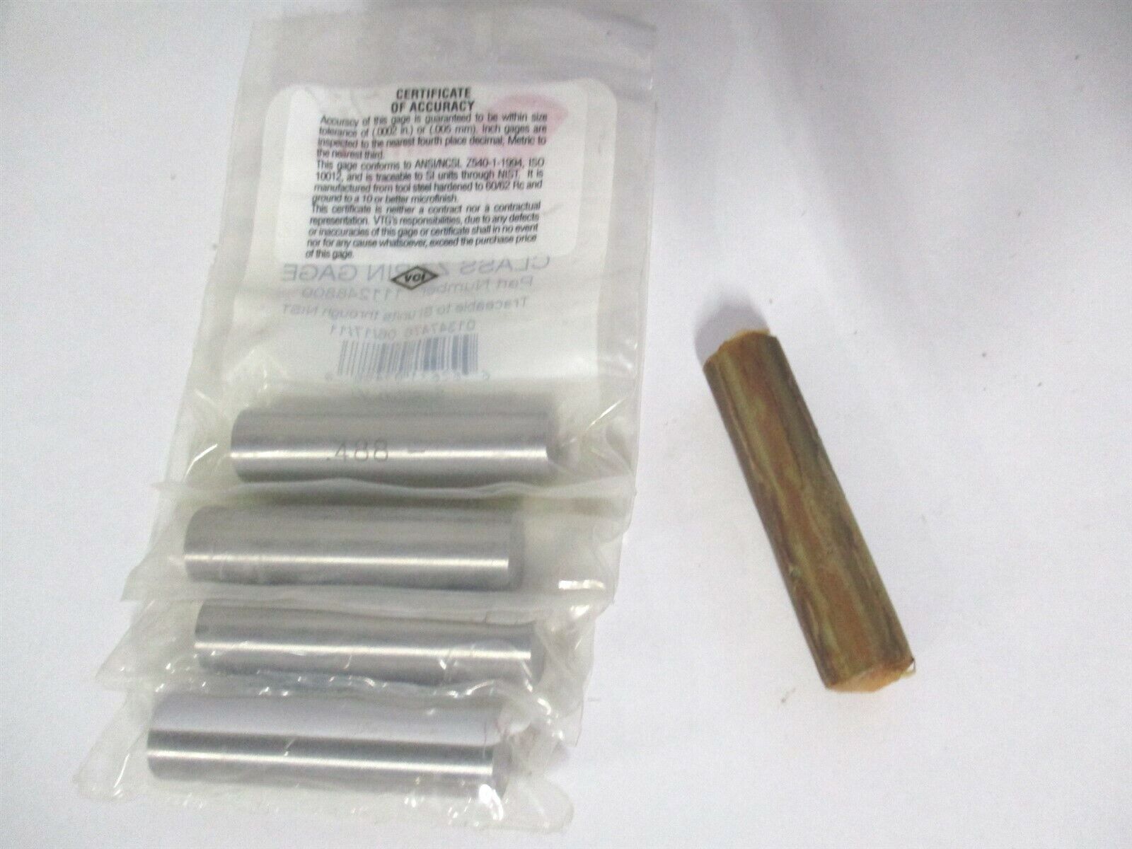 Vermont Gage (111248800) 0.488" Diam Class ZZ Minus Plug & Pin Gage - Lot of 5 VERMONT GAGE 111248800 - фотография #2