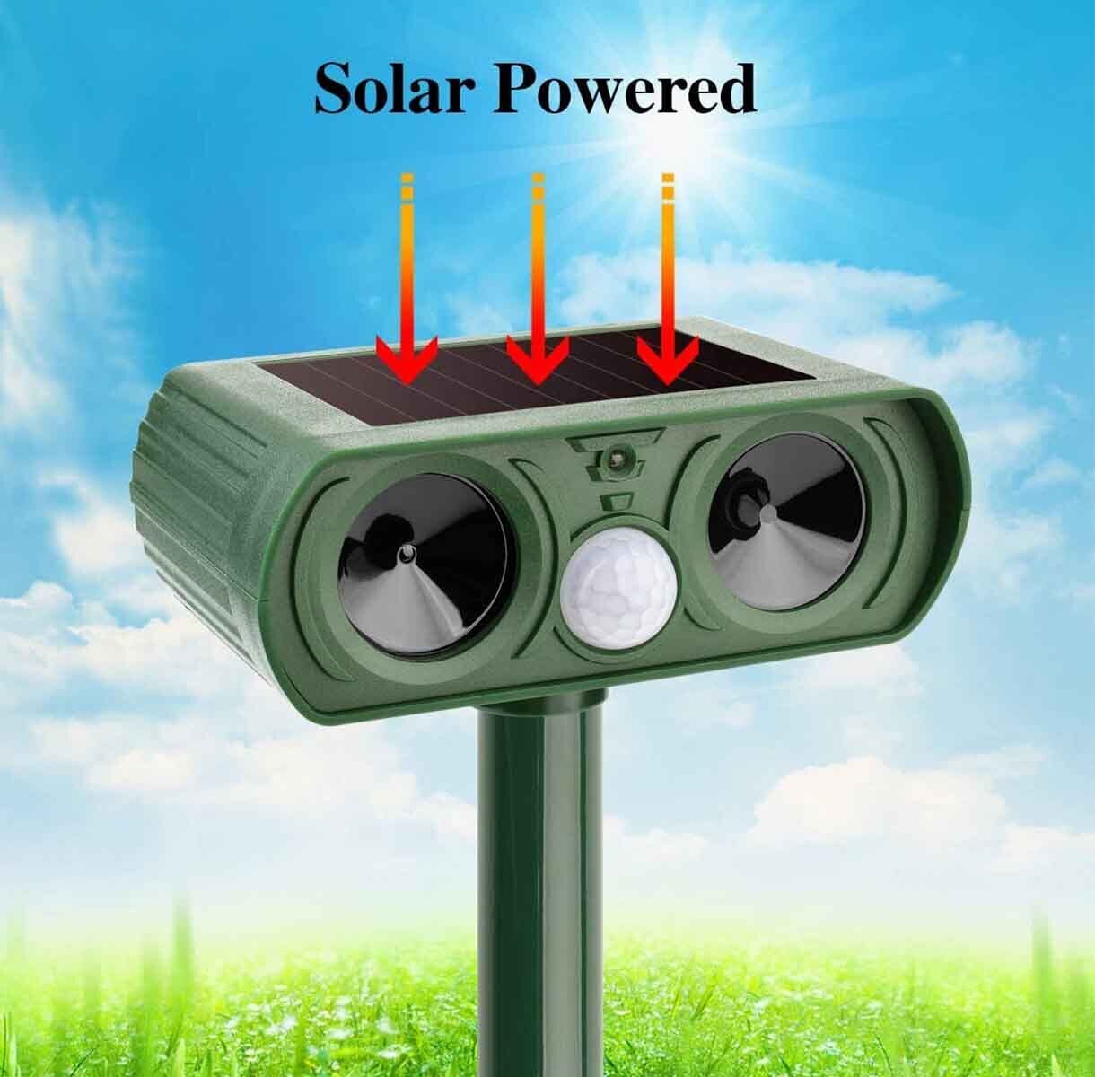 1-2 Pack Solar Ultrasonic Animal Repeller Outdoor Pest Cat Dog Mice Deer Sensor Unbranded Does not apply - фотография #4