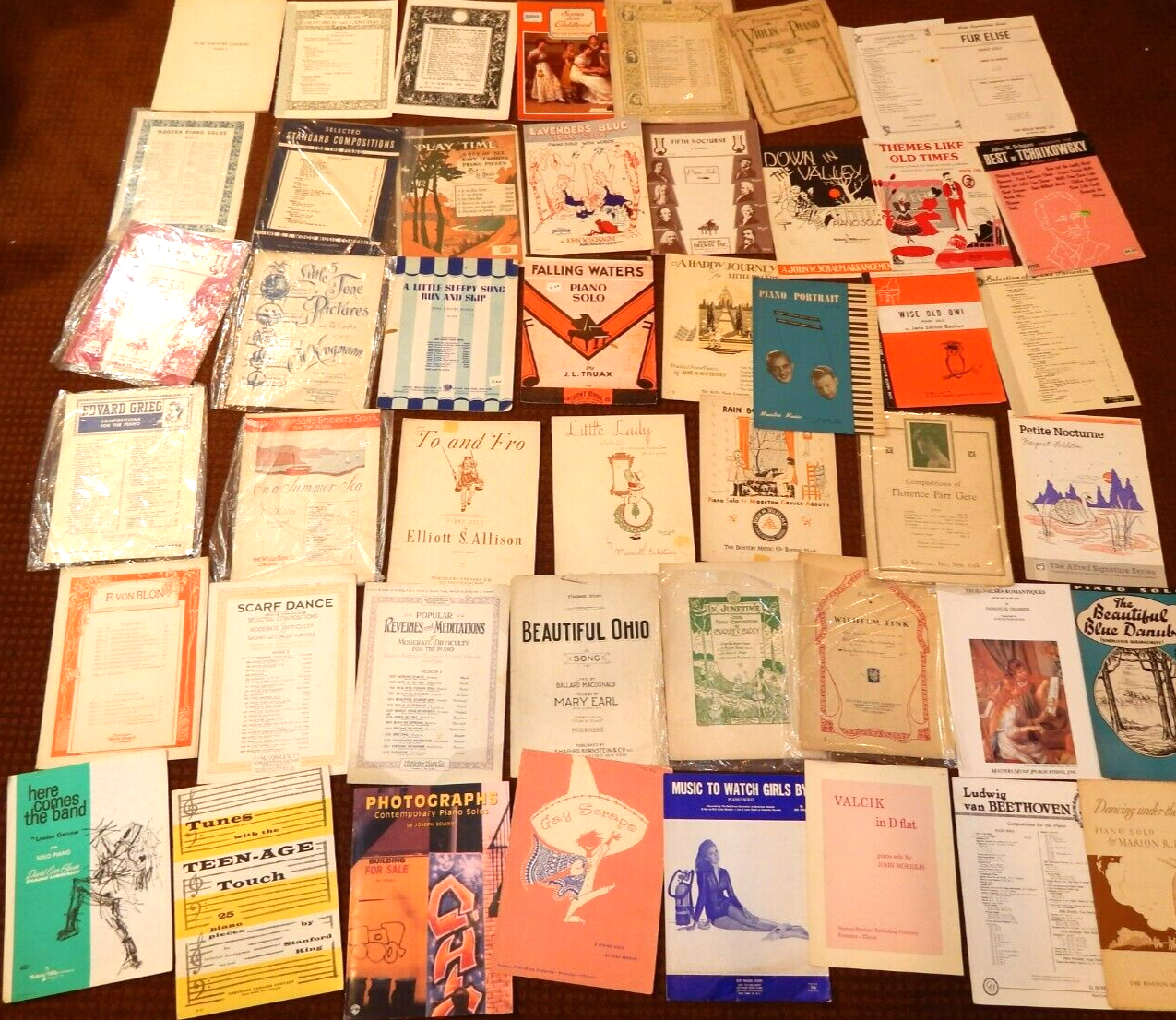 45 Piano Solos Sheet Music 1920's -1950s Musicals, Classics Popular Song Mix lot Без бренда unknown
