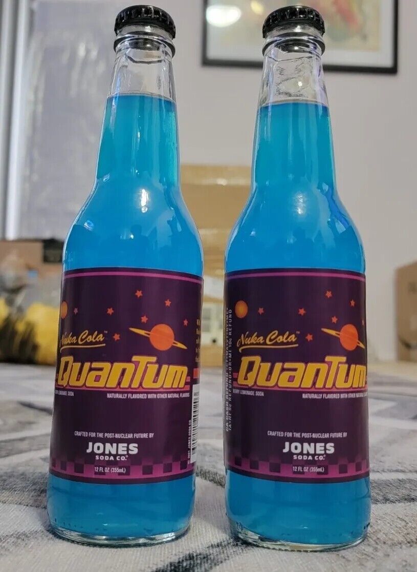 Fallout Nuka Cola Quantum Jones Soda Berry Flavored 2 Count 12oz Bottles Jones Soda JSS-JU-QC1-B2