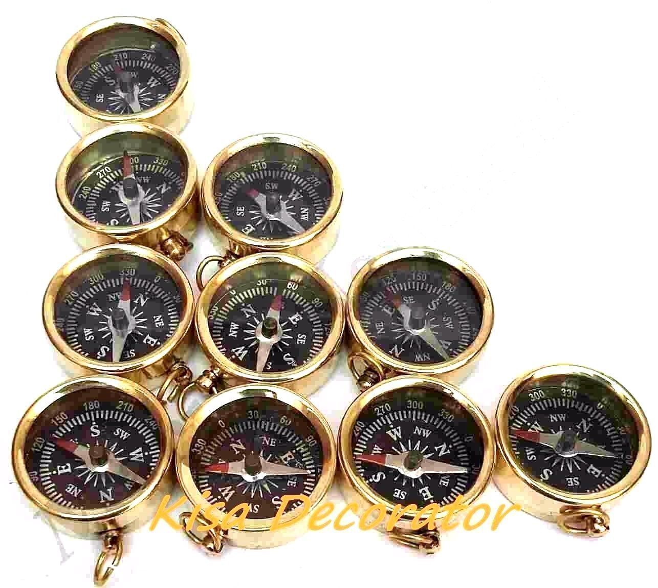 Vintage Lot of 100 Pcs Brass Compass Key Chain Marine Key Ring Bulk Wholesale Без бренда - фотография #3