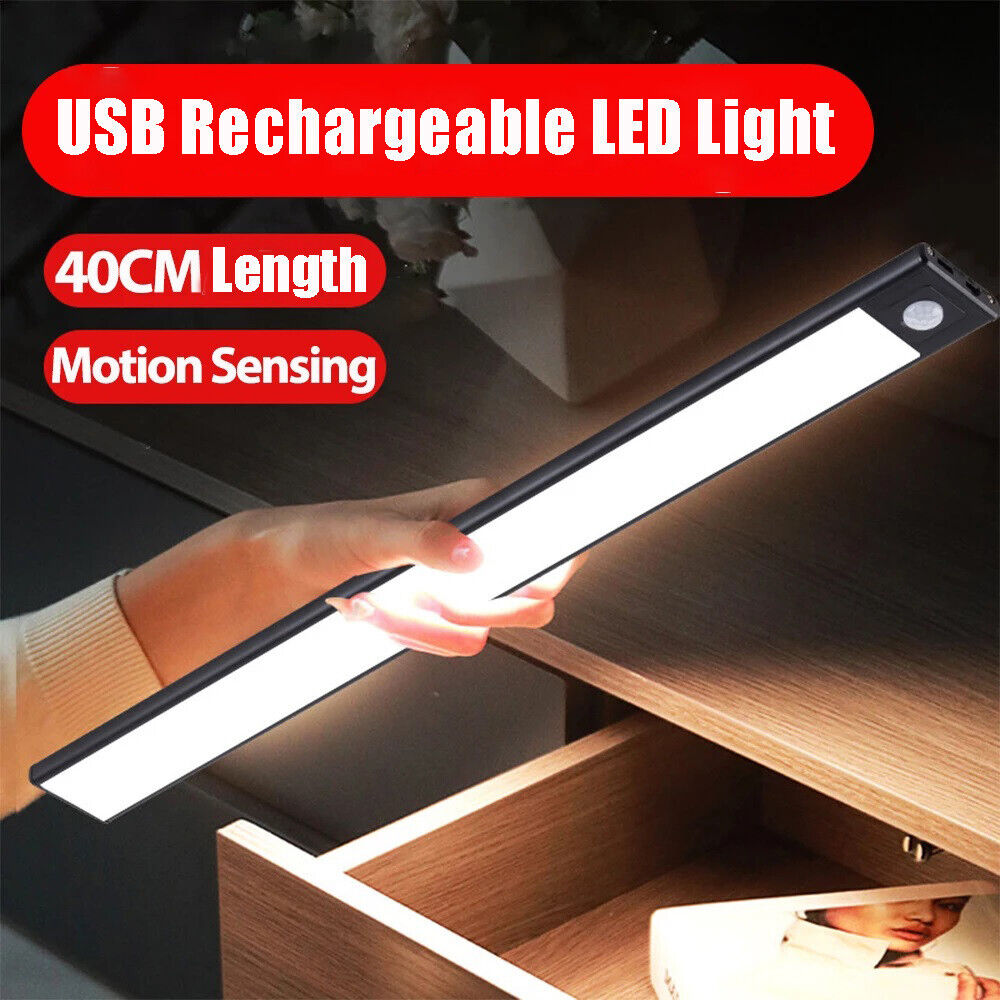 LED Motion Sensor Under Cabinet Closet Light USB Rechargeable Kitchen Lamp Strip Housmile PIR Motion Sensor Light