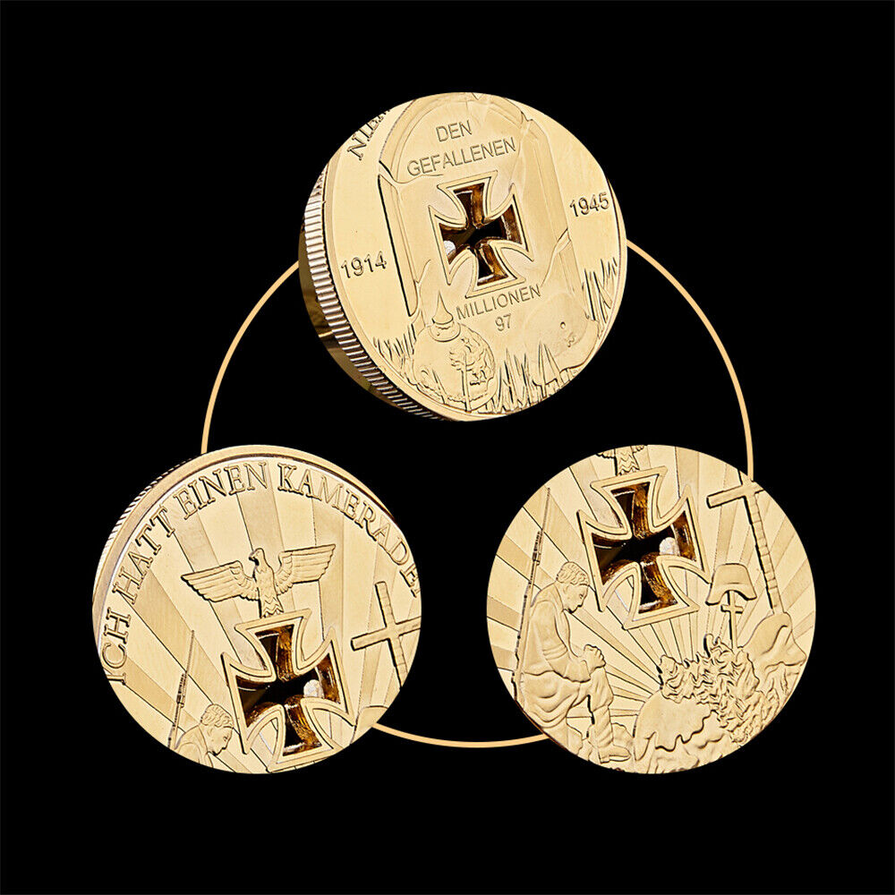 5PCS World War I Germany Cross Gold Ich Hatt Einen Kameraden Commemorative Coin Без бренда - фотография #8