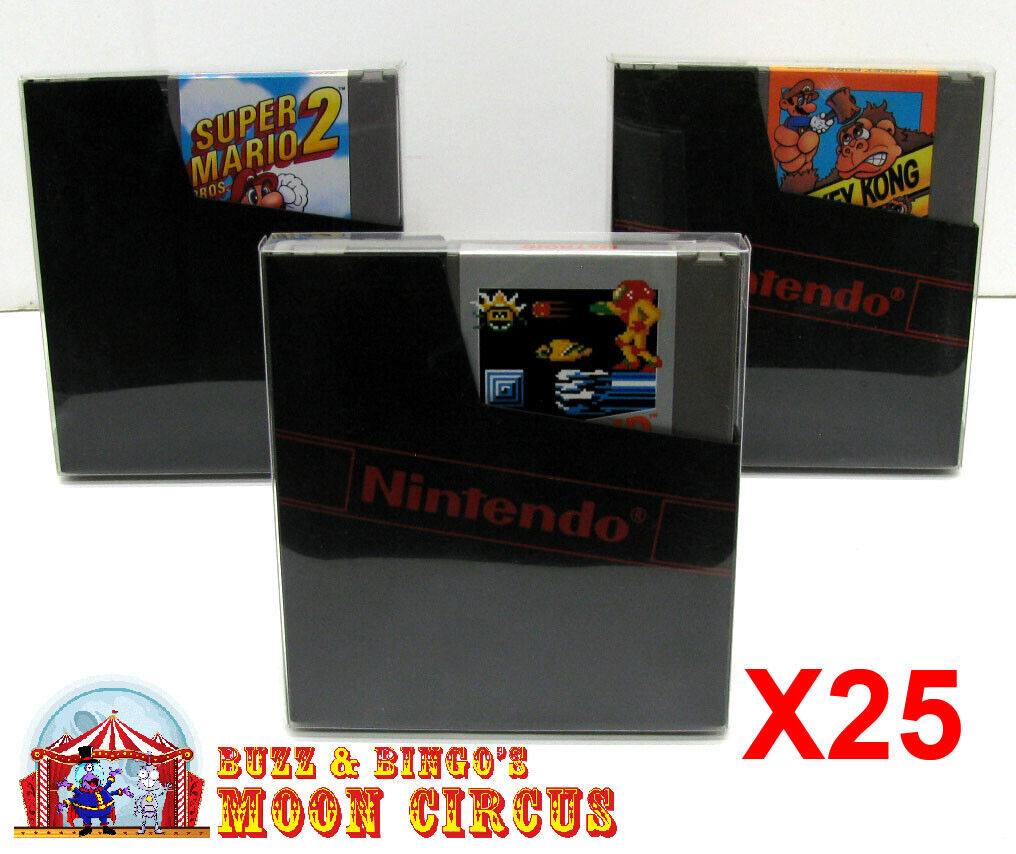 25x NINTENDO NES GAME CARTRIDGE - CLEAR PROTECTIVE BOX PROTECTOR SLEEVE CASE Dr. Retro Does Not Apply