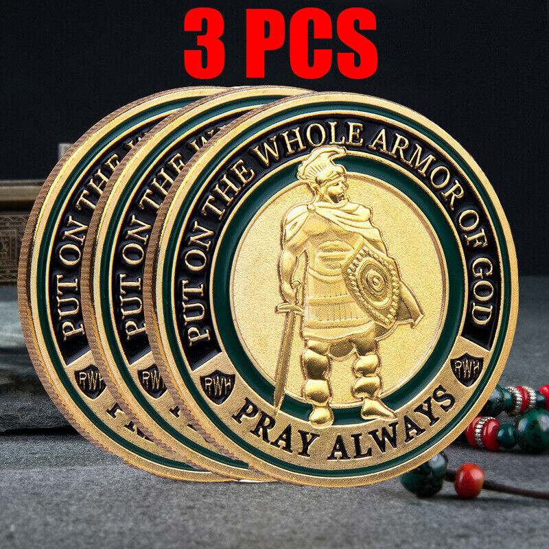 3P Put On the Whole Armor Coins Gift Of God Commemorative Collection Challenge Без бренда