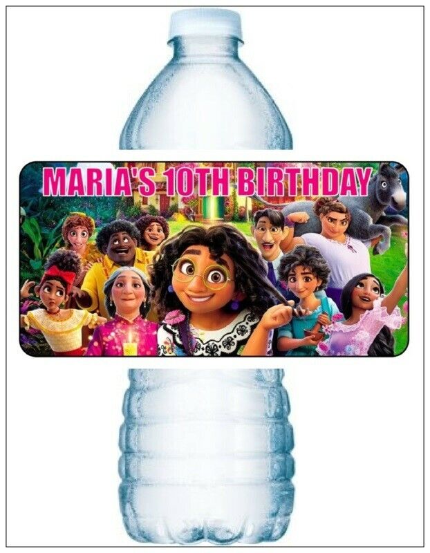 20 ENCANTO BIRTHDAY PARTY Water Bottle Labels Personalized WATERPROOF INK Unbranded