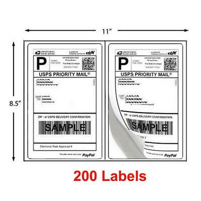 200 Half Sheet 8.5 x 5.5 Shipping Labels 2/Per Sheet Self Adhesive Round Corner Unbranded Does Not Apply