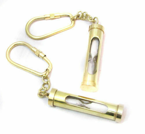 Nautical Pirate hourglas2 x Solid Brass Mini Maritime Sand Timer Key Chain Ring  Без бренда