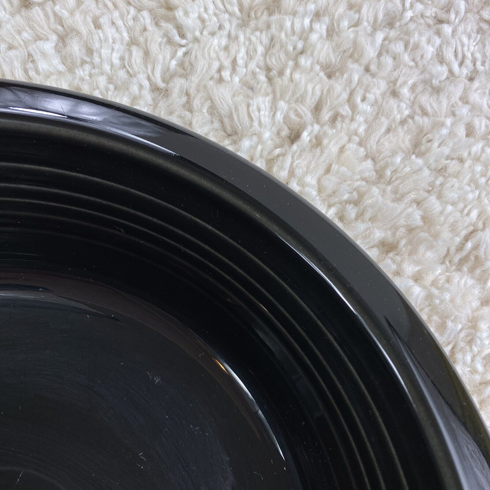 Stoneware Soup Bowls Round Solid Black Rimmed 8 in Set of 2 unmarked - фотография #5