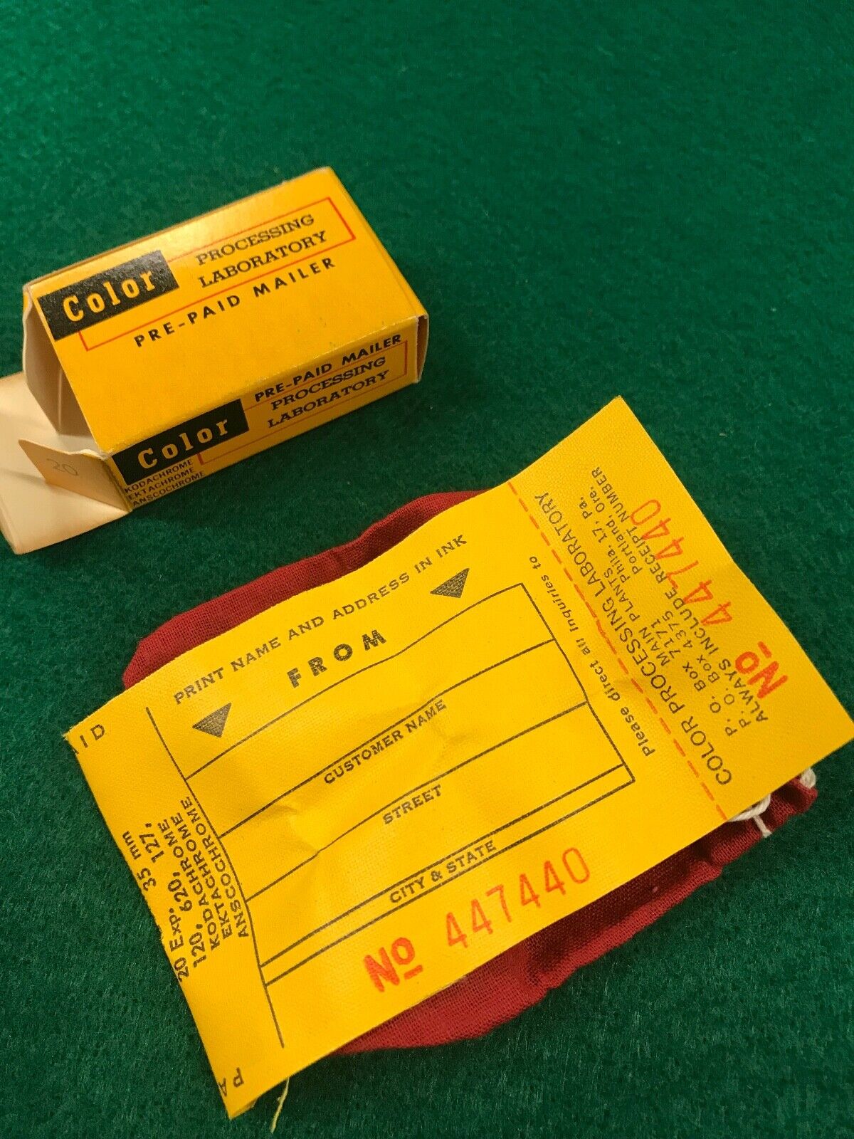 Vintage KODAK Film Prepaid Processing Mailer - 20 Exp. - Kodachrome and others Film Equipment Film Equipment - фотография #6