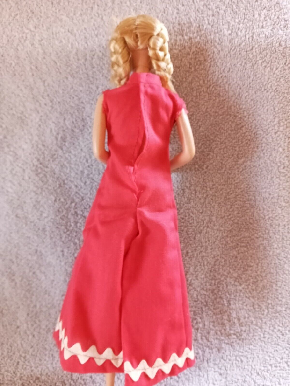 Vtg Barbie Clone Homemade 1960s Jumpsuit Coat Red White Ric Rac Mod Outfit Lot 2 Unbranded - фотография #6