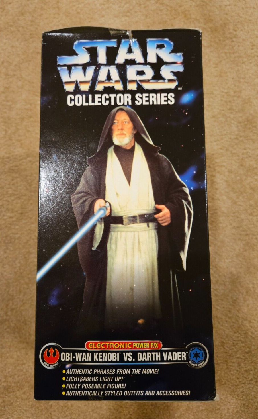 Star Wars Collector Series Electronic Obi Wan Kenobi vs Darth Vader 12 inch MIB Kenner - фотография #8
