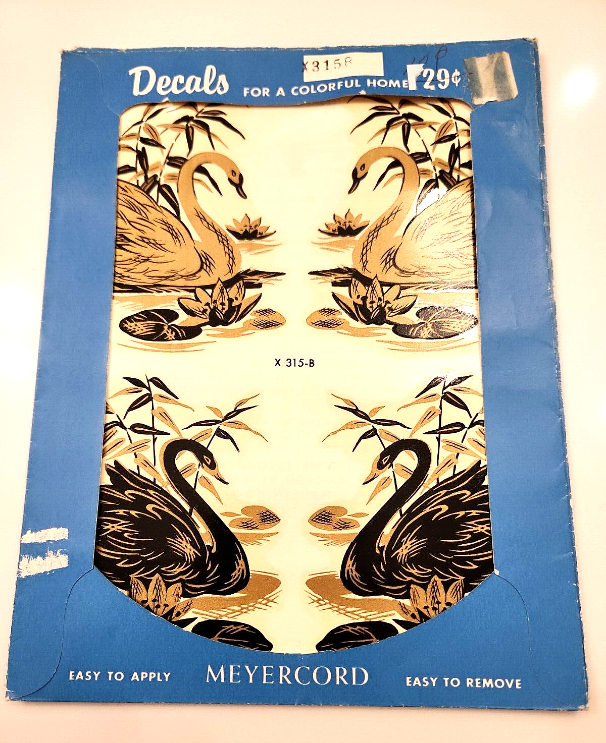 Meyercord Decals  Black Gold Swans Design X315B New Old Stock  Lot of 3 READ Meyercord Does Not Apply - фотография #9