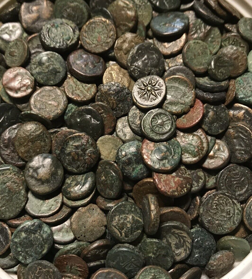 Lot of 3 Rare Genuine Ancient Greek bronze coins Mesembria Apollonia Maroneia  Без бренда - фотография #5