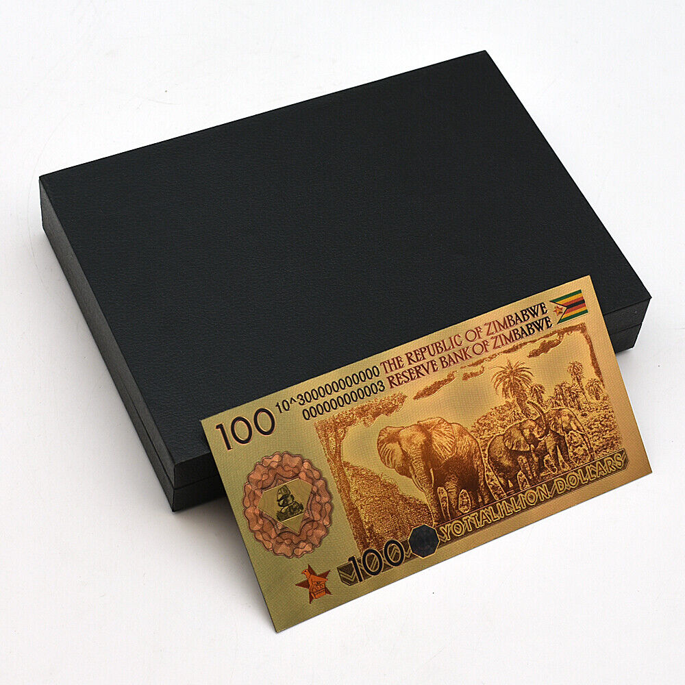 100pcs/lot Zimbabwe Gold Banknotes One Hundred Yottalillion Dollars Home Decor Без бренда - фотография #6