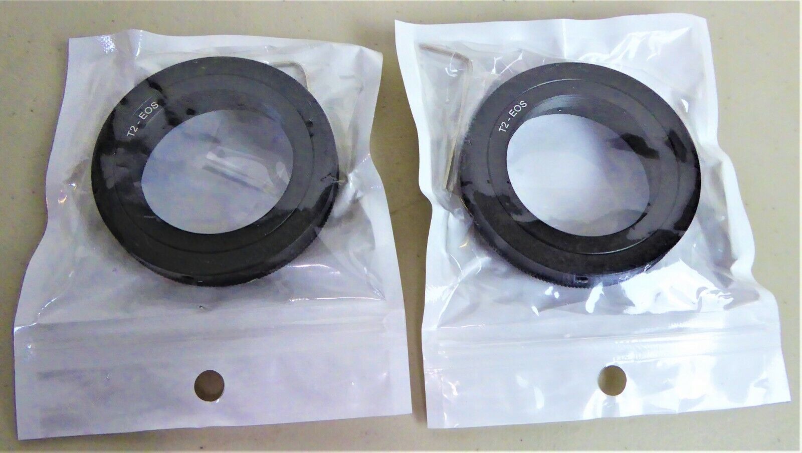 TWO (2) ,T-2 EOS T- Mount Lens Screw on Adapter Rings for Canon ,Multiple Models Unbranded