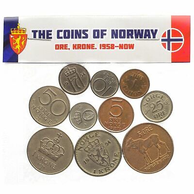 10 DIFFERENT NORWAY COINS. NORWEGIAN ORE, KRONER. SCANDINAVIAN MONEY 1958-2018 Hobby of Kings - фотография #5