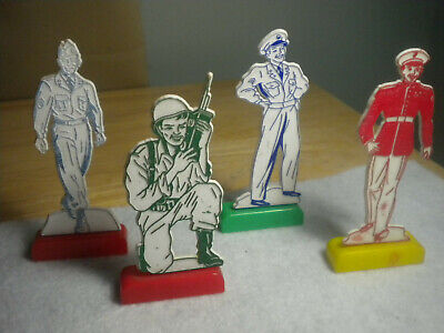 Vintage Military Personnel Plastic Standup Advertising Figures Toy As Pictured Без бренда