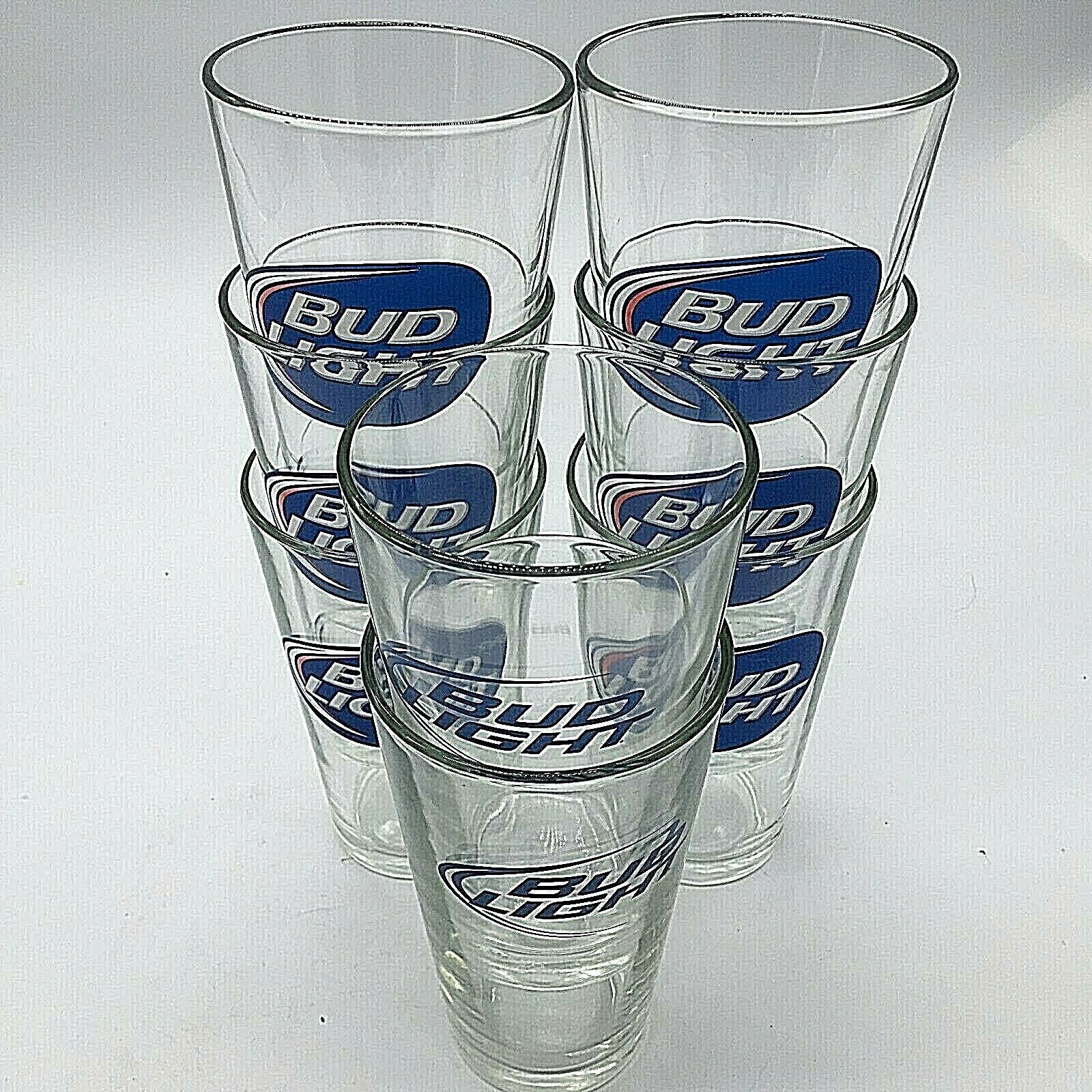 LOT of 8 Bud Light Beer Pint Glasses Budweiser
