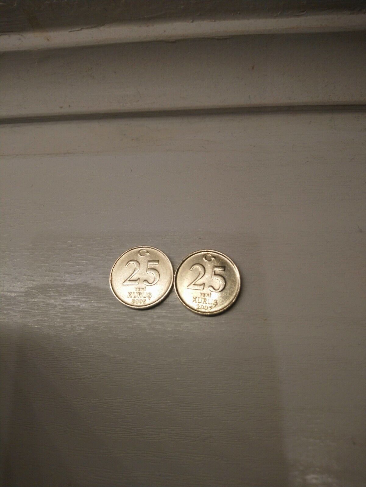 Turkish New 25 Kurus Coin x2 (Both 2005) Без бренда