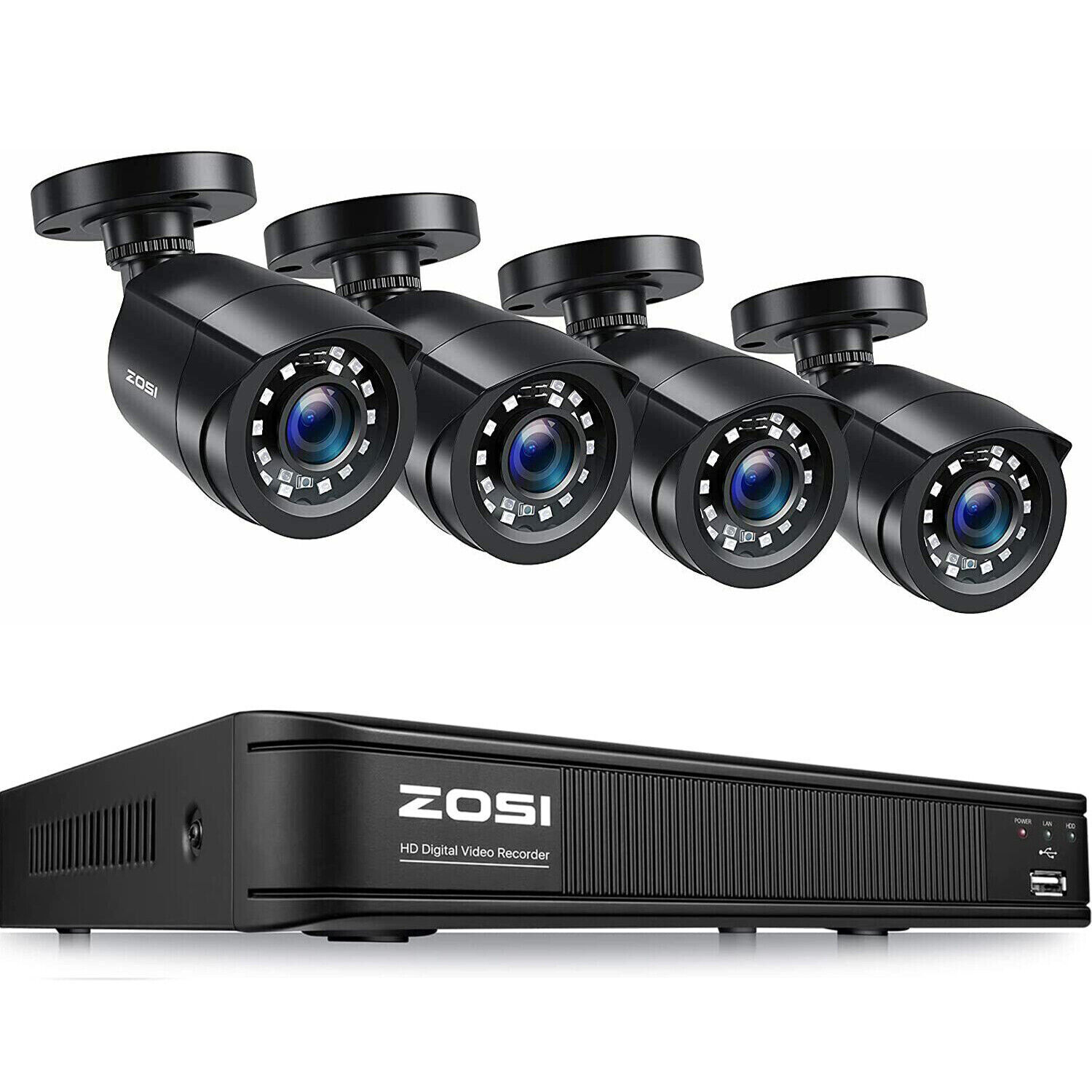 ZOSI 8CH 2MP DVR Outdoor Home CCTV 1080p HD Security Camera System Night Vision ZOSI Does Not Apply