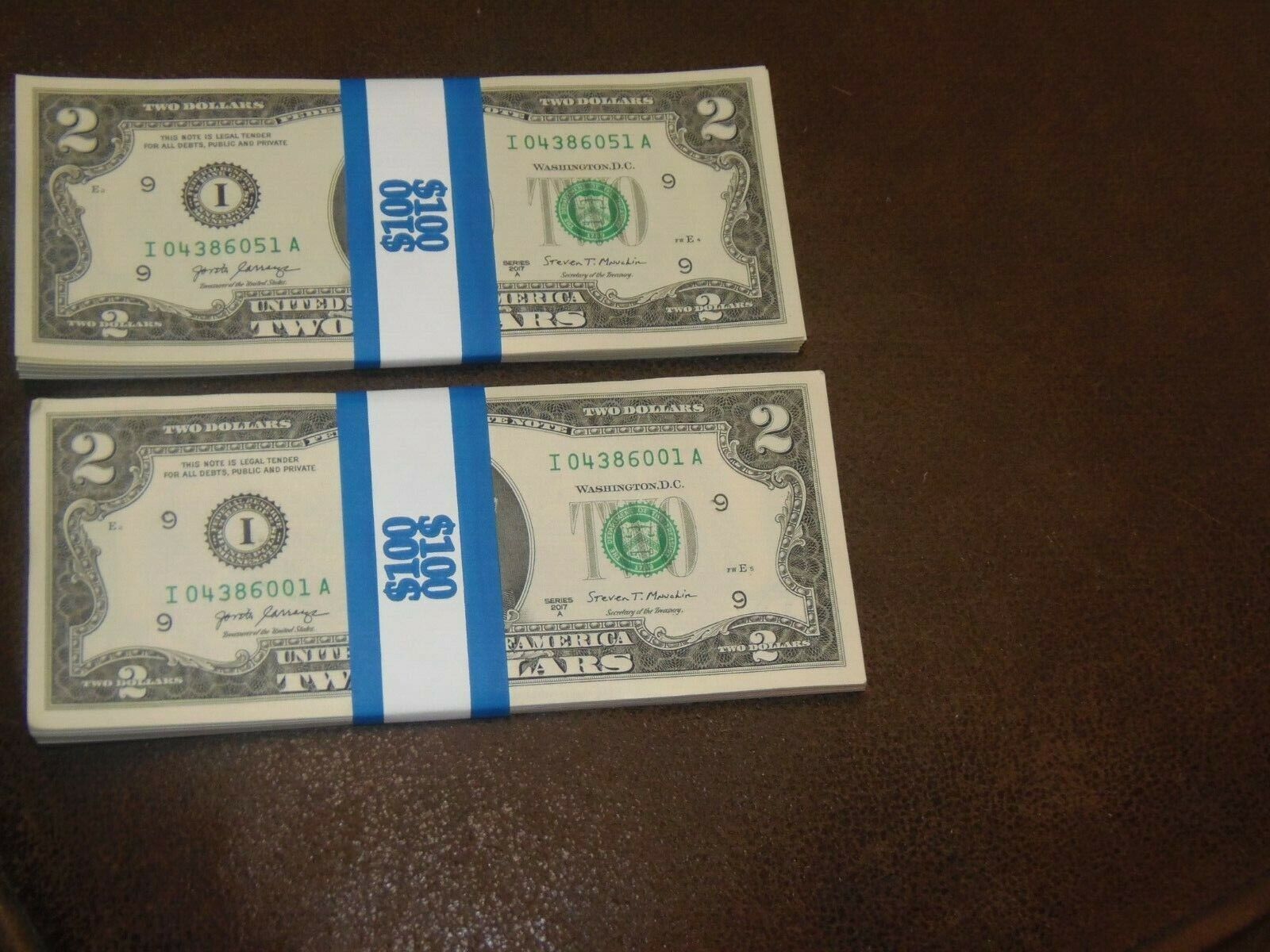 ONE STACK (50) 2017A  MPLS TWO DOLLAR $2 Notes  UNCIRCULATED BEP PACK / BRICK Без бренда