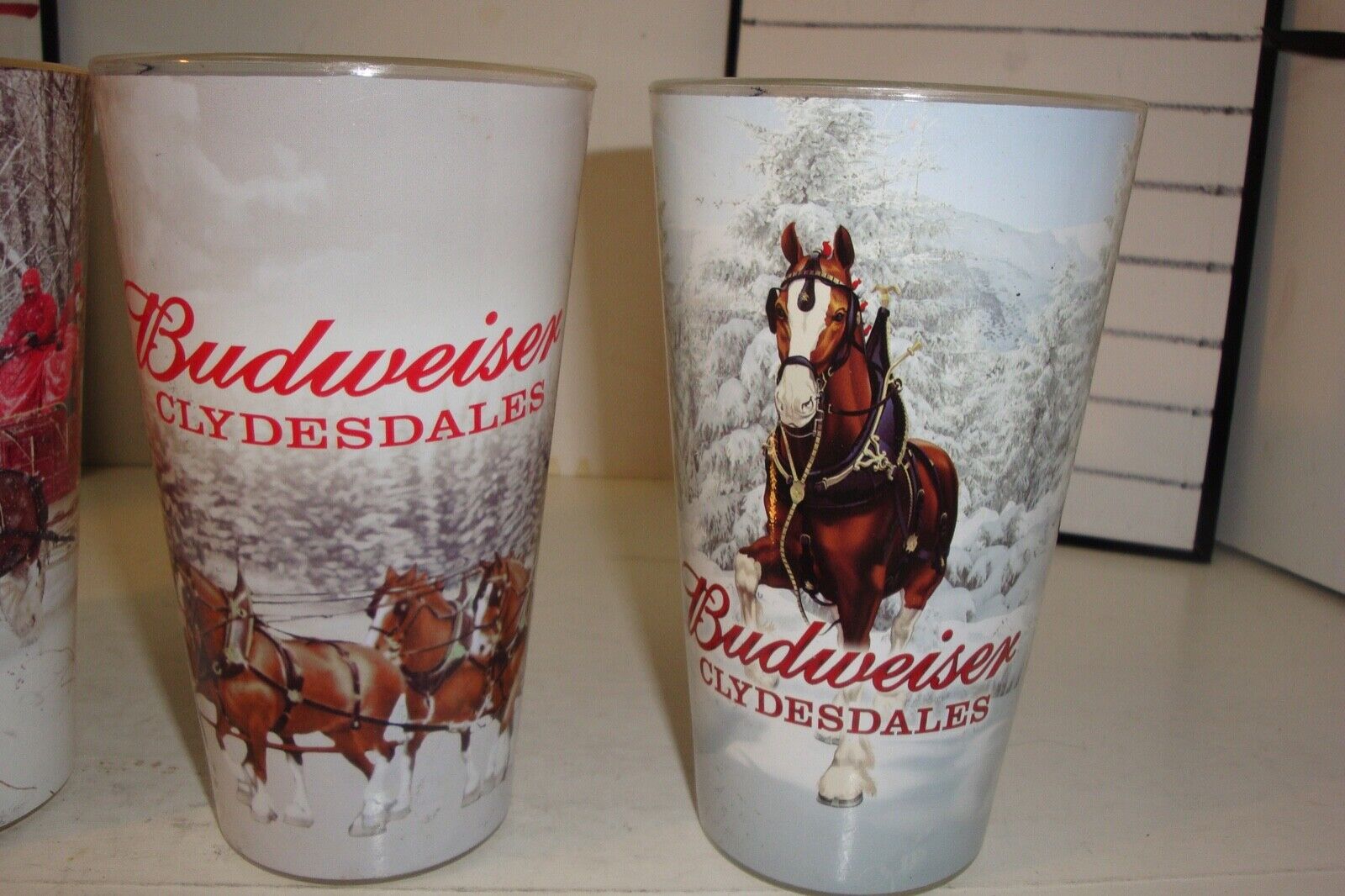 Vintage Budweiser Clydesdales pint beer glasses X 4 with Matching Coasters X 4 Budweiser - фотография #11