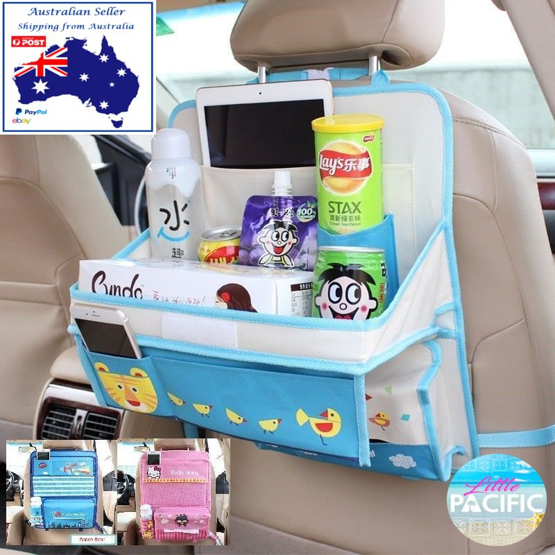 BLUE Kids Car Seat Organiser w/ fold down tray **AUSSIE STOCK - FAST Dispatch** Little Pacific Does Not Apply
